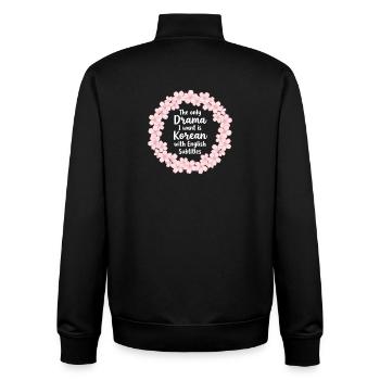 Korean Drama K-Drama Lover Kdrama - Unisex Organic Zip Sweatshirt by Stanley/Stella - black - Back - AI Model Male 185 light (185cm)