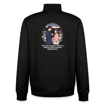 Korean Drama K-Drama Lover Kdrama - Unisex Organic Zip Sweatshirt by Stanley/Stella - black - Back - AI Model Male 185 light (185cm)