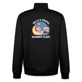 Korean Drama K-Drama Lover Kdrama - Unisex Organic Zip Sweatshirt by Stanley/Stella - black - Back - AI Model Male 185 light (185cm)