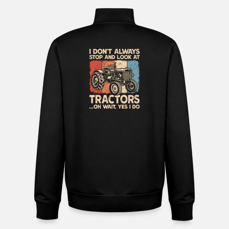 Agriculture agricole de tracteurs - Sweat zippé unisexe en coton bio Stanley/Stella - noir
