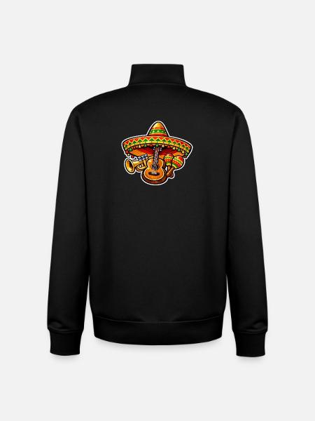 Fiesta Ukulele Sombrero Design - Unisex Organic Zip Sweatshirt by Stanley/Stella - black