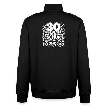 30 Jahre Gott Schuf Humor Spruch - Unisex Organic Zip Sweatshirt von Stanley/Stella - Schwarz - Hinten - AI Model Male 185 light (185cm)