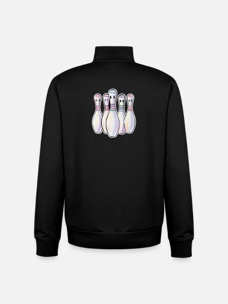 Bowling Pins Comic Look - Unisex Organic Zip Sweatshirt by Stanley/Stella - black