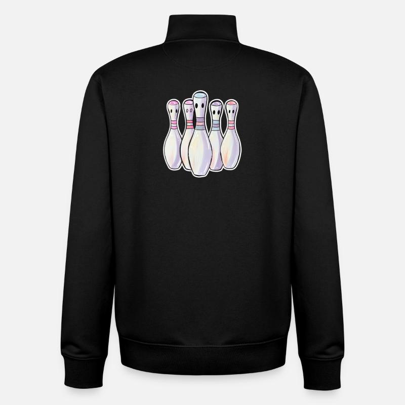 Bowling Pins Comic Look - Unisex Organic Zip Sweatshirt by Stanley/Stella - black