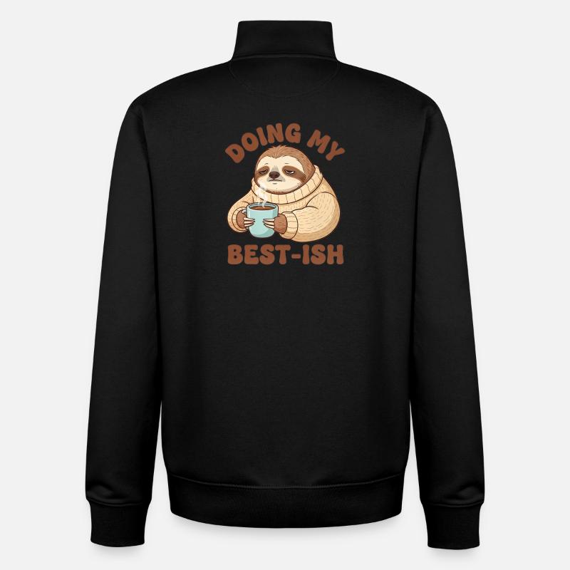 Doing My Best-Ish Sloth - Unisex Organic Zip Sweatshirt von Stanley/Stella - Schwarz