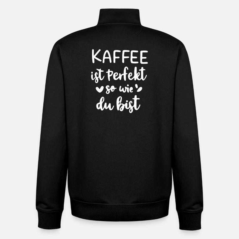 Kaffee ist Perfekt – so wie du bist - Unisex Organic Zip Sweatshirt von Stanley/Stella - Schwarz