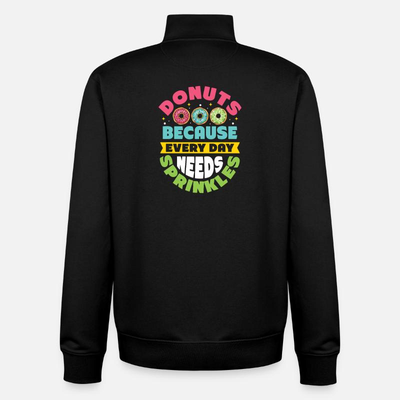Restauration rapide en donuts - Sweat zippé unisexe en coton bio Stanley/Stella - noir