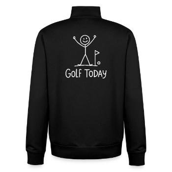 Golf Today Golfspieler Humor Geschenkidee Golfer - Unisex Organic Zip Sweatshirt von Stanley/Stella - Schwarz - Hinten - AI Model Male 185 light (185cm)