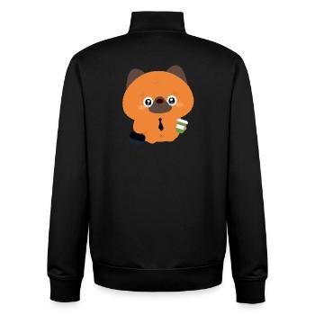 Berger allemand fatigué de Kawaii - Sweat zippé unisexe en coton bio Stanley/Stella - noir - Dos - AI Model Male 185 light (185cm)