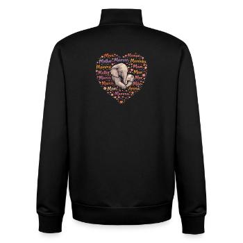 Elefant Mama Herz – Muttertag Geschenk - Unisex Organic Zip Sweatshirt von Stanley/Stella - Schwarz - Hinten - AI Model Male 185 light (185cm)