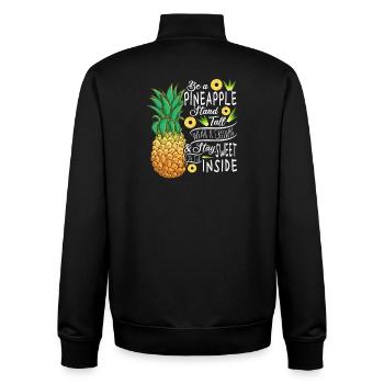Be A Pineapple Stand Tall Wear A Crown Quote Art - Unisex Organic Zip Sweatshirt von Stanley/Stella - Schwarz - Hinten - AI Model Male 185 light (185cm)