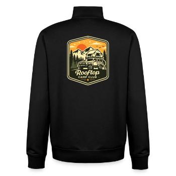 Camping Shirt für Dachzelt Offroad Fans - Unisex Organic Zip Sweatshirt von Stanley/Stella - Schwarz - Hinten - AI Model Male 185 light (185cm)