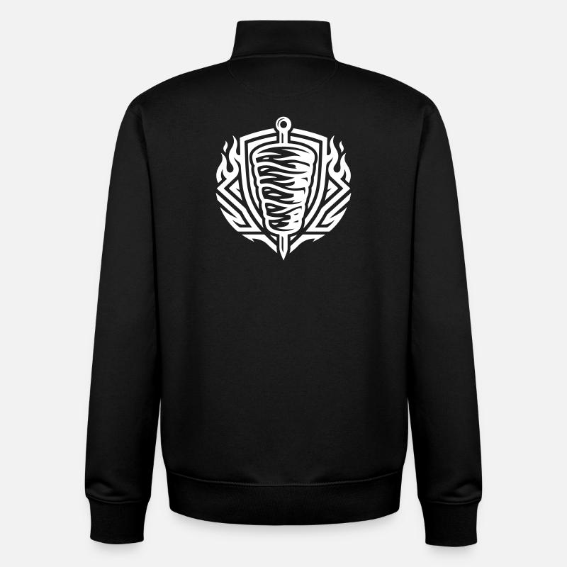 Symbole de brochette Doner Kebab - Sweat zippé unisexe en coton bio Stanley/Stella - noir