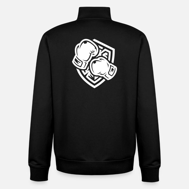 Gants de boxe Armoiries Boxe - Sweat zippé unisexe en coton bio Stanley/Stella - noir