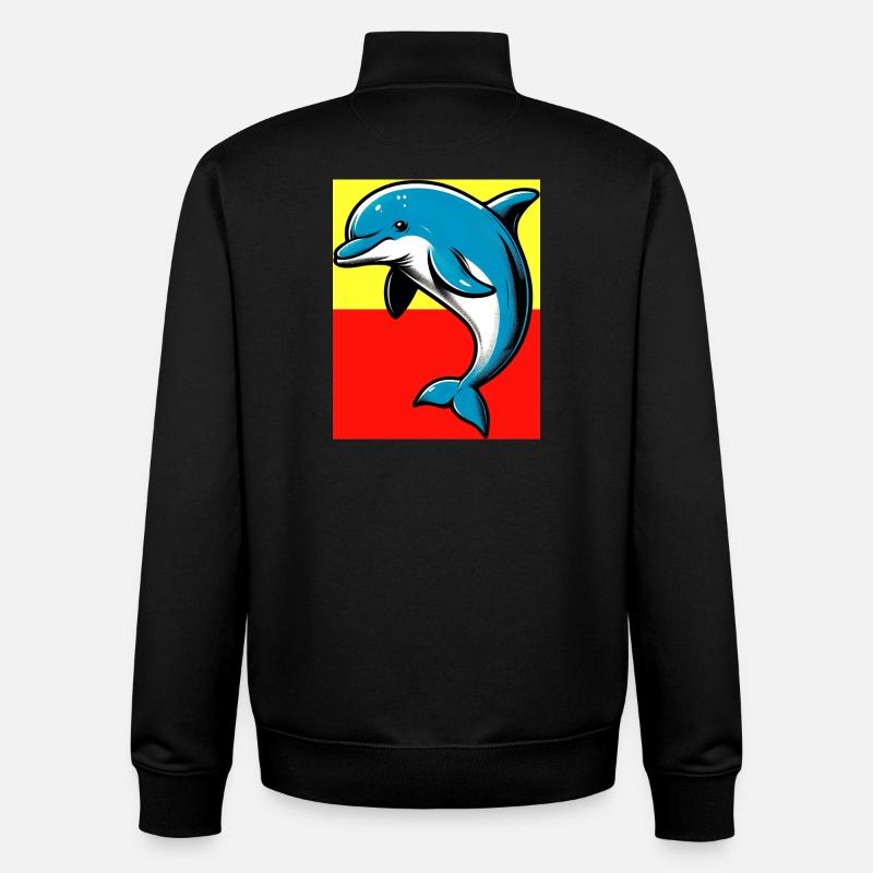 dauphin - Sweat zippé unisexe en coton bio Stanley/Stella - noir