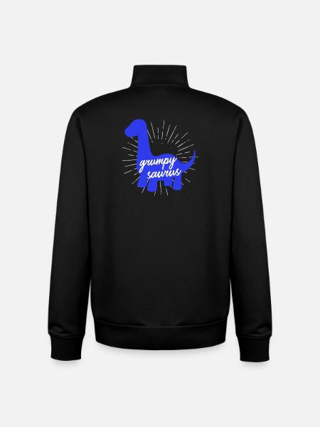 Grumpysaur Funny Dinosaur Brachiosaurus Design - Unisex Organic Zip Sweatshirt by Stanley/Stella - black