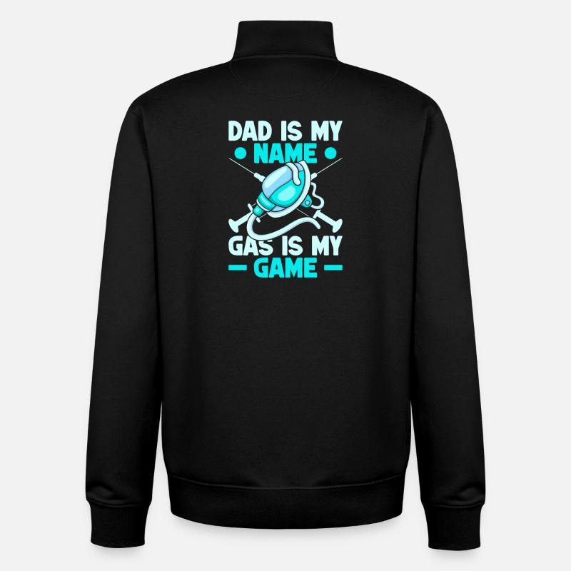 Anesthésiste Papa Mon nom est Anesthésie - Sweat zippé unisexe en coton bio Stanley/Stella - noir