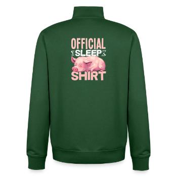 Offizielles Schlafshirt Süßes Schwein - Unisex Organic Zip Sweatshirt von Stanley/Stella - Flaschengrün - Hinten - AI Model Male 185 dark (185cm)