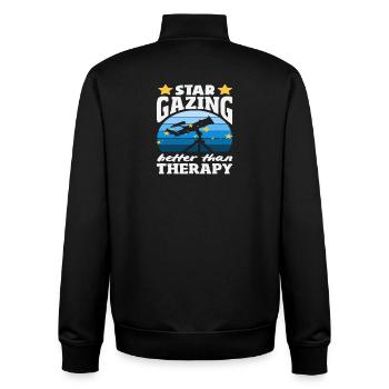 Sterne Beobachten Besser Als Therapie - Unisex Organic Zip Sweatshirt von Stanley/Stella - Schwarz - Hinten - AI Model Male 185 light (185cm)