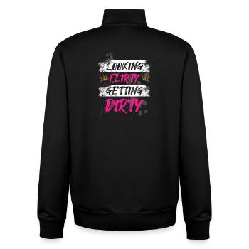 Looking flirty Schlammlauf Mud Run Muddy Race - Unisex Organic Zip Sweatshirt von Stanley/Stella - Schwarz - Hinten - AI Model Male 185 light (185cm)