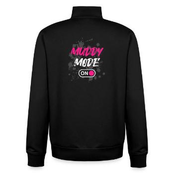 Muddy Mode on Schlammlauf Mud Run Muddy Race - Unisex Organic Zip Sweatshirt von Stanley/Stella - Schwarz - Hinten - AI Model Male 185 light (185cm)