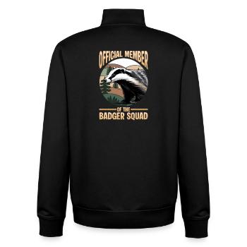 Funny Animal Badger - Unisex Organic Zip Sweatshirt by Stanley/Stella - black - Back - AI Model Male 185 light (185cm)