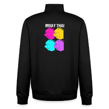 Thai boxing kickboxer kickboxing Muay thai - Unisex Organic Zip Sweatshirt by Stanley/Stella - black - Back - AI Model Male 185 light (185cm)