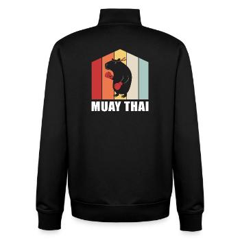 Muay thai kickboxer kickboxing Thai boxing - Unisex Organic Zip Sweatshirt by Stanley/Stella - black - Back - AI Model Male 185 light (185cm)