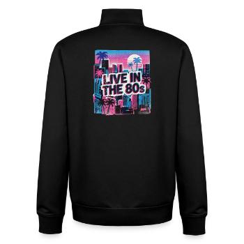 80s Retro Vintage Party - Unisex Organic Zip Sweatshirt von Stanley/Stella - Schwarz - Hinten - AI Model Male 185 light (185cm)
