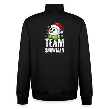 Cute Snowman with Santa Hat and Scarf Design - Unisex Organic Zip Sweatshirt von Stanley/Stella - Schwarz - Hinten - AI Model Male 185 light (185cm)