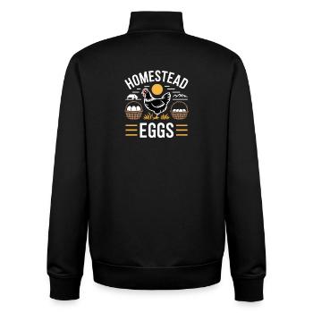 Homestead Eggs Chicken Holder Chicken - Unisex Organic Zip Sweatshirt by Stanley/Stella - black - Back - AI Model Male 185 light (185cm)