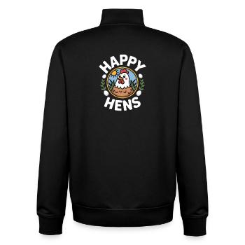 Happy Hens Chicken Keeper Chicken - Unisex Organic Zip Sweatshirt by Stanley/Stella - black - Back - AI Model Male 185 light (185cm)