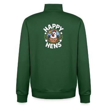 Happy Hens Chicken Keeper Chicken - Unisex Organic Zip Sweatshirt by Stanley/Stella - bottle green - Back - AI Model Male 185 dark (185cm)