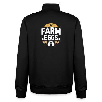 Farm Eggs Chicken Holder Chicken - Unisex Organic Zip Sweatshirt by Stanley/Stella - black - Back - AI Model Male 185 light (185cm)