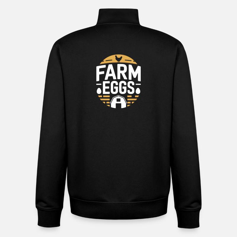 Œufs de ferme Poulet Poulet - Sweat zippé unisexe en coton bio Stanley/Stella - noir