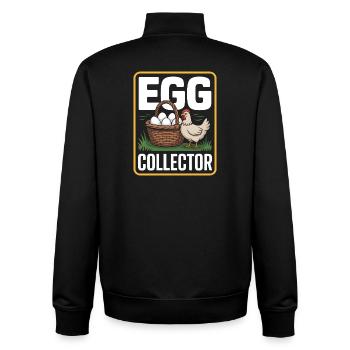 Eggs Collector Chicken Keeper Chicken - Unisex Organic Zip Sweatshirt by Stanley/Stella - black - Back - AI Model Male 185 light (185cm)