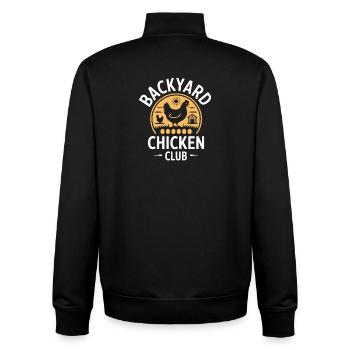 Backyard Chicken Club Chicken Keeper Chicken - Unisex Organic Zip Sweatshirt by Stanley/Stella - black - Back - AI Model Male 185 light (185cm)