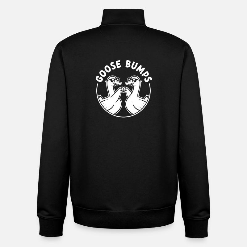 Goose duo with sunglasses - Unisex Organic Zip Sweatshirt by Stanley/Stella - black