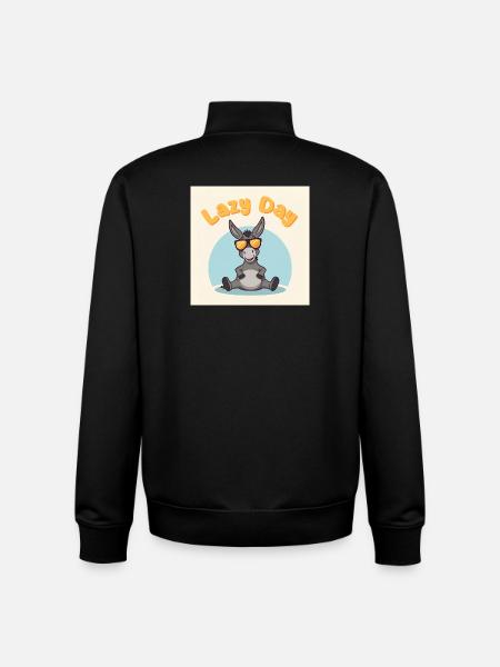 Sloth Day - Donkey Relax - Unisex Organic Zip Sweatshirt by Stanley/Stella - black