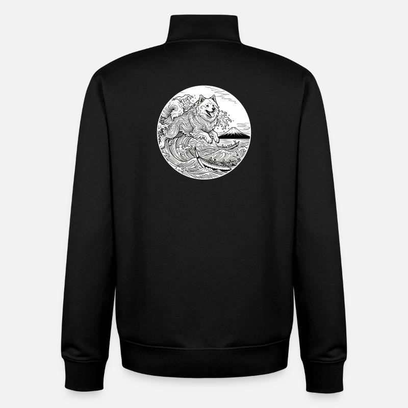 Eurasier | Vague Douce - Sweat zippé unisexe en coton bio Stanley/Stella - noir