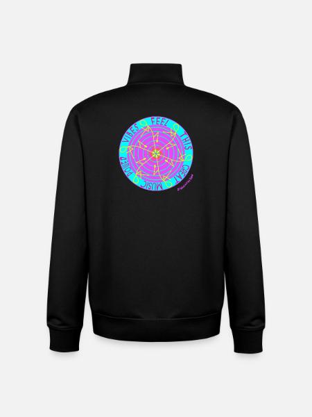 Music Vibes -Retro Vinyl Dance - Unisex Organic Zip Sweatshirt by Stanley/Stella - black