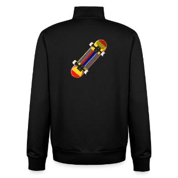 Skateboard Pixel Graphic - Unisex Organic Zip Sweatshirt by Stanley/Stella - black - Back - AI Model Male 185 light (185cm)