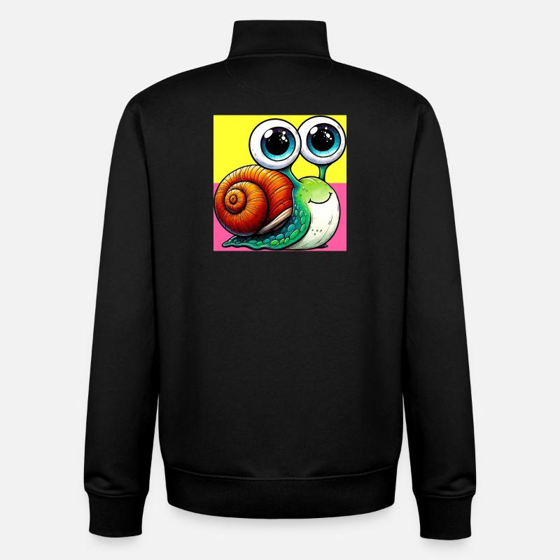 Escargot - Sweat zippé unisexe en coton bio Stanley/Stella - noir