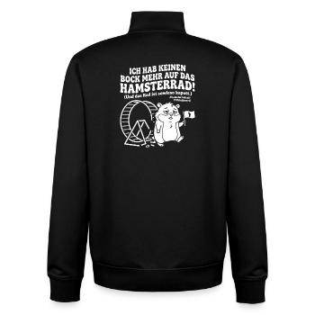 Kein Bock mehr aufs Hamsterrad Humor Spruch - Unisex Organic Zip Sweatshirt von Stanley/Stella - Schwarz - Hinten - AI Model Male 185 light (185cm)