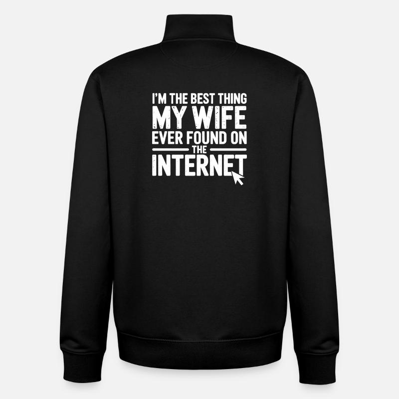 Dictons sur Internet : cadeau drôle - Sweat zippé unisexe en coton bio Stanley/Stella - noir