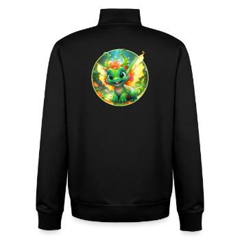 Blüten-Drachen im Wunderwald - Unisex Organic Zip Sweatshirt von Stanley/Stella - Schwarz - Hinten - AI Model Male 185 light (185cm)