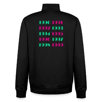 90er Retro Vintage Style Nostalgie - Unisex Organic Zip Sweatshirt von Stanley/Stella - Schwarz - Hinten - AI Model Male 185 light (185cm)