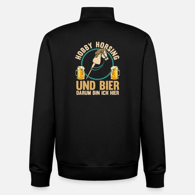 Bier Pferd Hobby Horsing - Unisex Organic Zip Sweatshirt von Stanley/Stella - Schwarz