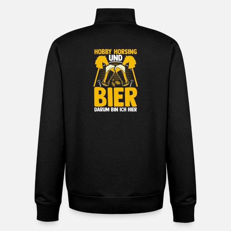 Bier Pferd Hobby Horsing - Unisex Organic Zip Sweatshirt von Stanley/Stella - Schwarz