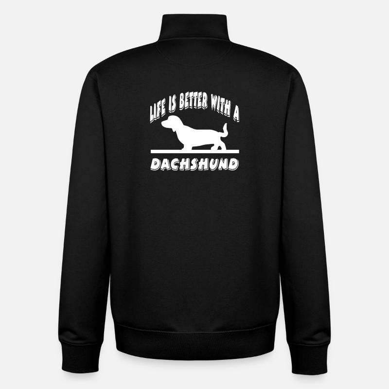 Teckel - Sweat zippé unisexe en coton bio Stanley/Stella - noir